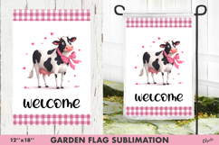 Funny Valentine Cow Garden Flag PNG Product Image 1