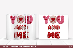 Valentine's Day Tumbler Sublimation PNG, 20 OZ Tumbler PNG Product Image 1