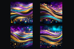 Golden Bright Wave Stripes backgrounds|Glitter Digital Paper Product Image 2