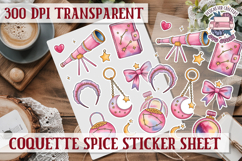 Coquette Spice sticker sheet Flowers Scrapbook PNG Bows Product Image 1