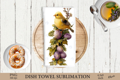 Easter Bird Dish Towel Sublimation, Watercolor Easter PNG Product Image 1