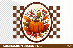 Fall Tshirt Sublimation. Pumpkin Frame Sublimation Tshirt Product Image 1
