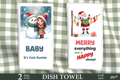 New Year Dish Towel Sublimation PNG, Kitchen Towel PNG Product Image 1