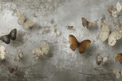 Butterflies with Concrete Background Wallpaper Product Image 1