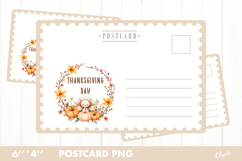 Thanksgiving Card PNG. Cute Turkey Postcard PNG Product Image 1