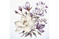 11 Purple Flowers Bouquet Clipart, Violet Floral Product Image 10