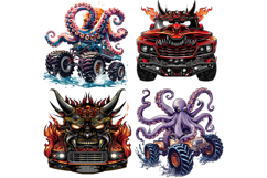 50 Monster Truck Clipart PNG Bundle Product Image 10