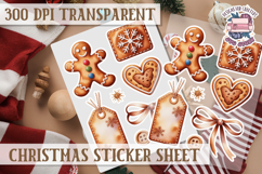 Christmas Sticker Sheet Watercolor Winter Holiday PNG Product Image 1