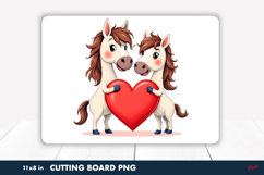 Cute Valentine Animal Cutting Board PNG Product Image 1