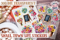 Small Town LIfe sticker Scrapbook PNG Village Garden Farm Product Image 1