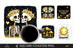 Black Magical Coaster PNG. Black and Gold Coaster PNG Product Image 1