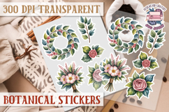 Botanical sticker sheet Spring Botanical PNG flowers Product Image 1