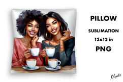 Black Women Pillow Sublimation. Black Woman PNG Product Image 1
