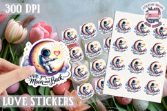 Love sticker Sheet Valentine Day Love You to the moon Product Image 1