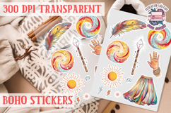 Boho sticker sheet Summer Scrapbook PNG Hippie Free Product Image 1
