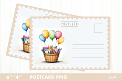 Back to School Card PNG. School Postcard PNG Product Image 1