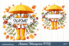 Family Monogram Sublimation PNG. Cozy Autumn Sublimation Product Image 1