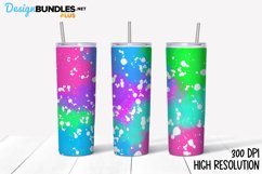 Neon Rainbow Paint Swirl| Tumbler Sublimation Wrap Product Image 1