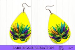 Mardi Gras Earring PNG. Carnival Mask Earring PNG Product Image 1