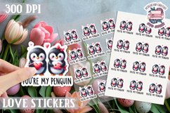 Love sticker Sheet Valentine Day Cute Animals Quote PNG Product Image 1