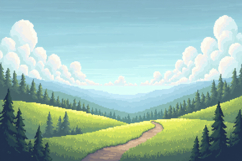 Pixel Art Landscape Background Wallpaper Product Image 1