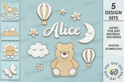 3D Kids nursery wall decor Bundle Laser Cut. Kids room decor Product Image 1