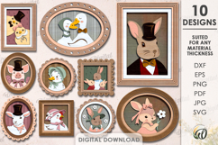Easter Vintage Portraits Bundle Laser Cut. Wall Decor SVG Product Image 1