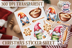 Christmas Sticker Sheet Watercolor Winter Holiday PNG Product Image 1