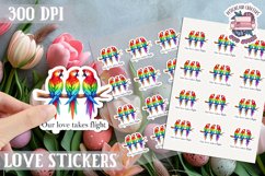Love sticker Sheet Valentine Day Cute Animals Quote PNG Product Image 1