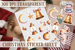 Christmas Watercolor Sticker Sheet Winter Cute Holiday PNG Product Image 1
