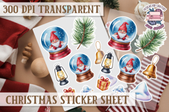 Christmas Sticker Sheet Watercolor Winter Holiday PNG Product Image 1