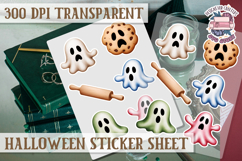 Halloween sticker sheet Creepy Scrapbook PNG Funny Skulls Product Image 1