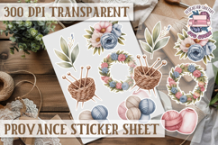 Cozy sticker sheet Flowers Scrapbook PNG Provence Product Image 1