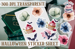 Halloween sticker sheet Creepy Scrapbook PNG Funny Skulls Product Image 1