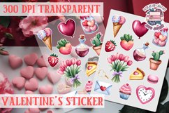 Love sticker Sheet Valentine Day Lovers Funny Heart PNG Product Image 1
