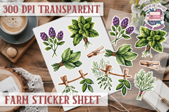Farm sticker sheet Harvest Scrapbook PNG Vegetables Cozy Product Image 1