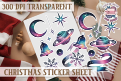 Christmas Watercolor Sticker Sheet Winter Cute Holiday PNG Product Image 1