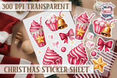 Christmas Watercolor Sticker Sheet Winter Cute Holiday PNG Product Image 1