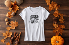 Fall Leaves T-Shirt Mockup PSD JPG Product Image 1