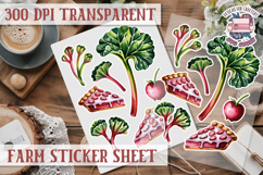 Farm sticker sheet Harvest Scrapbook PNG Vegetables Cozy Product Image 1