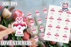 Love sticker Sheet Valentine Day Cute Animals Quote PNG Product Image 1