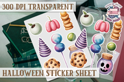 Halloween sticker sheet Creepy Scrapbook PNG Funny Skulls Product Image 1
