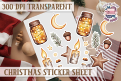 Christmas Watercolor Sticker Sheet Winter Cute Holiday PNG Product Image 1