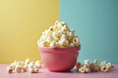 Popcorn in a Pink Bowl Background Wallpaper Product Image 1