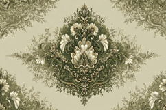 Vintage Green Damask Pattern Background Wallpaper Product Image 1