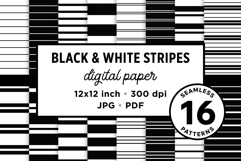 Black &amp; White Seamless Stripe Patterns Product Image 1