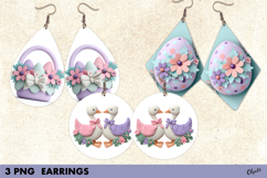 Easter Earrings Sublimation, Spring Earrings Sublimation Product Image 1