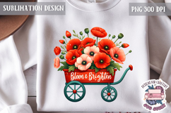 Spring Flower Poppy Sublimation Design PNG Garden Quote Product Image 1