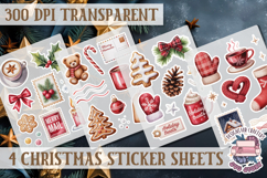 Christmas Watercolor Sticker Sheet Winter 4 PNG Product Image 1