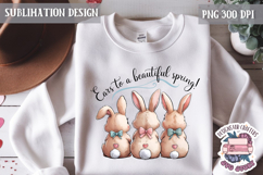 Cute Bunnies Spring Sublimation Design PNG Easter Hoop bunny Product Image 1